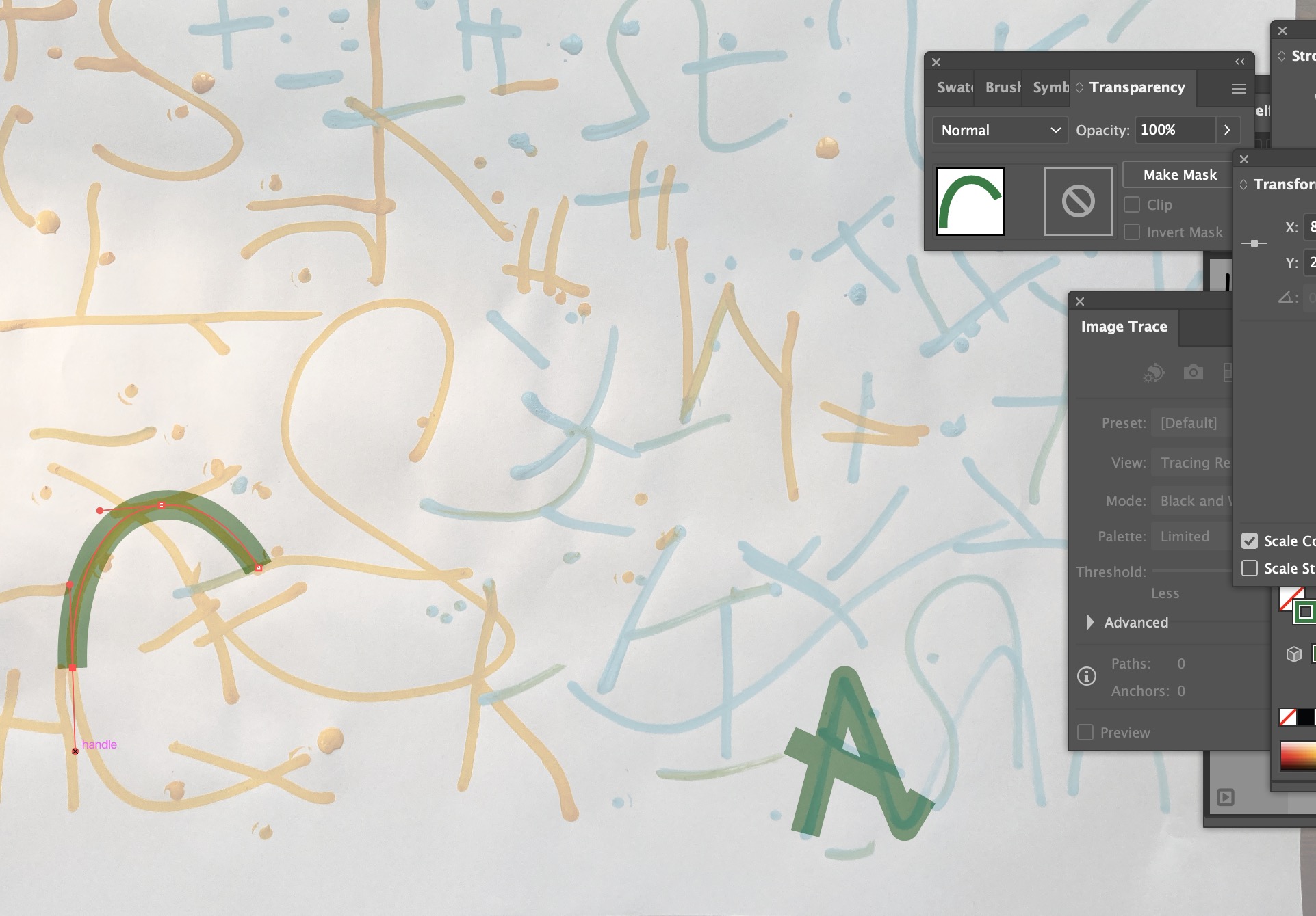Tracing letterforms